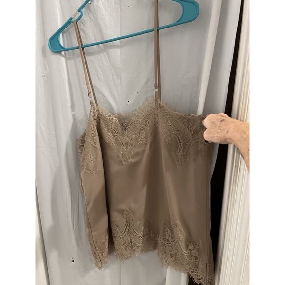 Storia Tan Lace Trimmed Camisole Top Sz L Y2K NWT - Picture 1 of 6